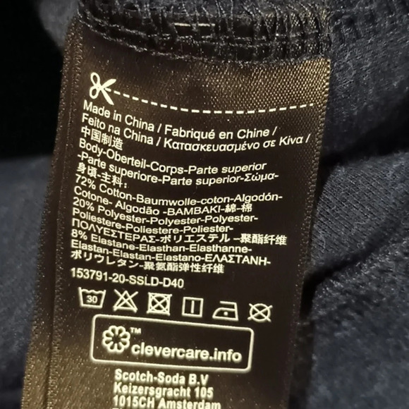 Scotch &Soda Two Toned Blue Retro Mock Neck Sweatshirt A30 - Picture 3 of 7